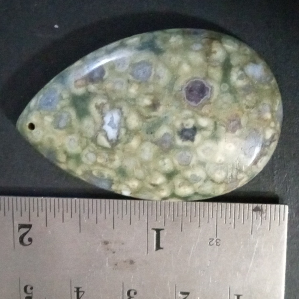 Gorgeous LARGE Rhyolite Forest Opal Pendant